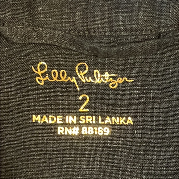 Lilly Pulitzer Bethanne Knee Length Dress, buttondown, black, pockets, size 2 - Picture 2 of 16